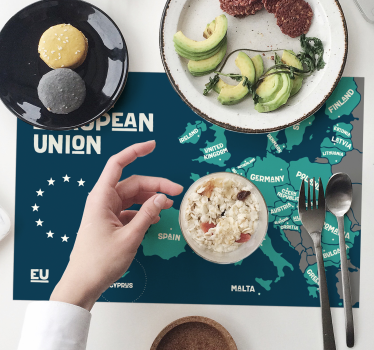 Placemat with quote map of european union - TenStickers