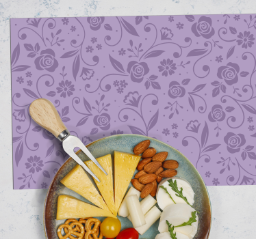 Purple Flowers elegant table placemats - TenStickers