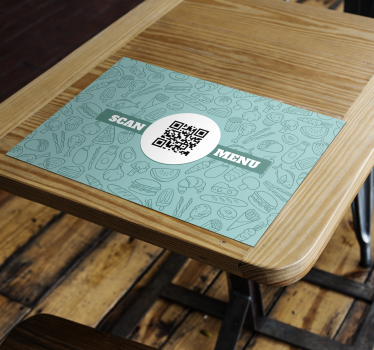 QR Code Menu vinyl Placemats for Restaurant - TenStickers