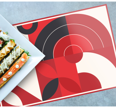 Red geometric art original vinyl placemats - TenStickers