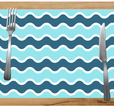 Shades of blue waves elegant table placemats - TenStickers