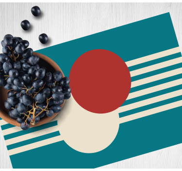 Two circles abstract art original vinyl placemats - TenStickers