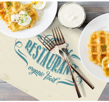 Vintage text restaurant vinyl placemats - TenStickers