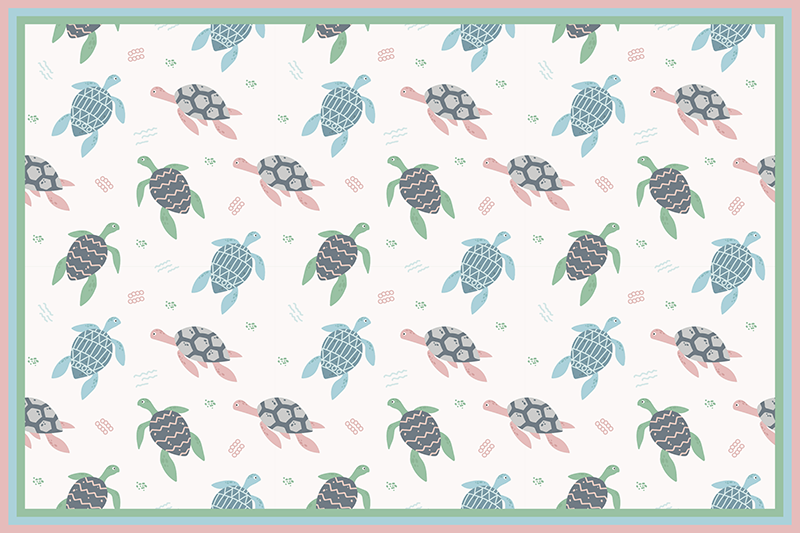 Children placemat with turtle themed design - TenStickers
