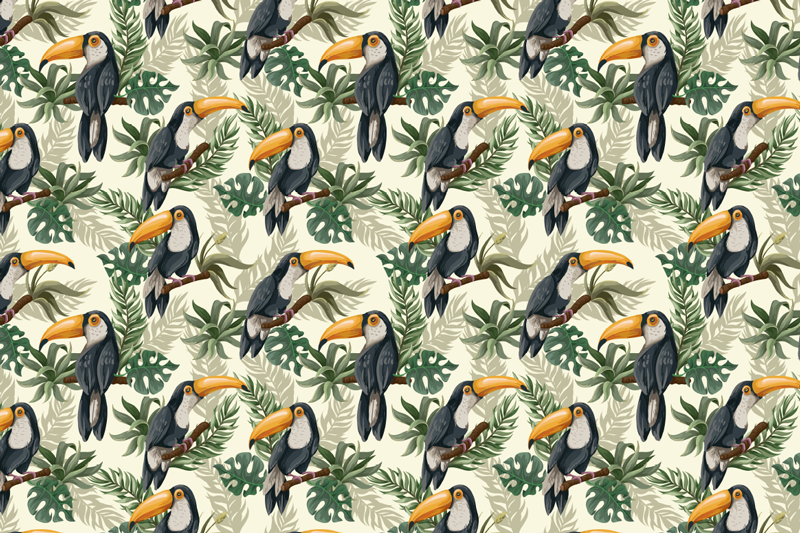 Original placemat tropical toucan design - TenStickers