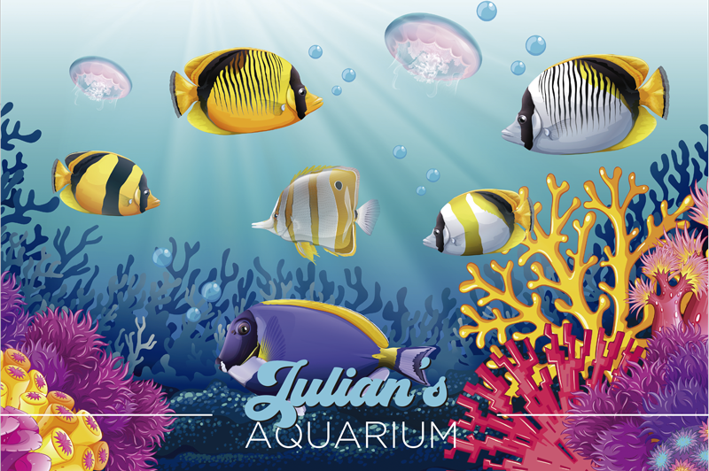 Fish swimming under the sea fish placemats - TenStickers