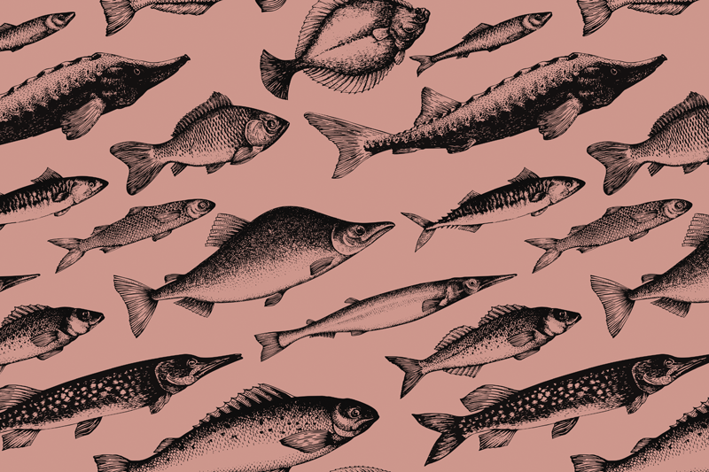 Original placemat fish pattern design - TenStickers