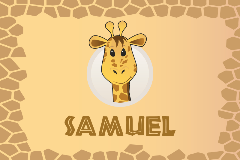 Children placemat giraffe character design - TenStickers