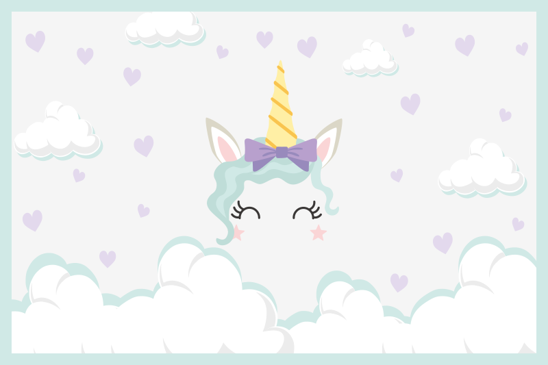 Beautiful unicorn children placemats - TenStickers