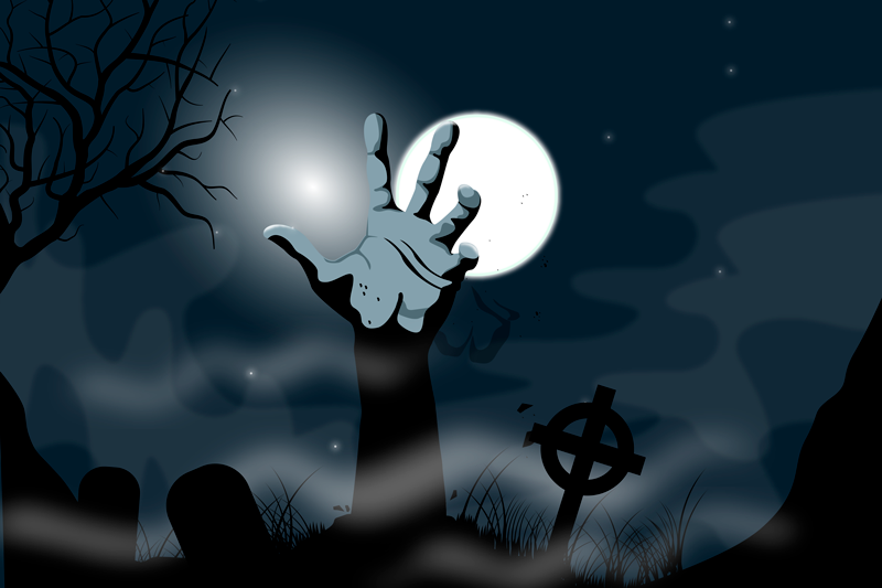 Halloween placemat spooky graveyard design - TenStickers