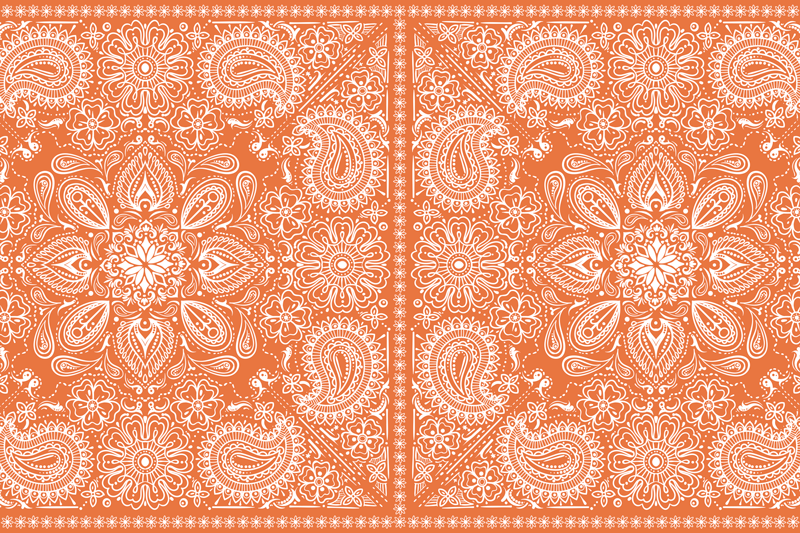 Intricate orange pattern placemat - TenStickers
