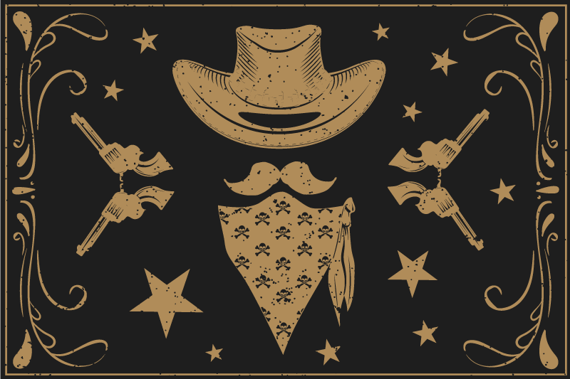 Original placemat with cowboy-themed design - TenStickers