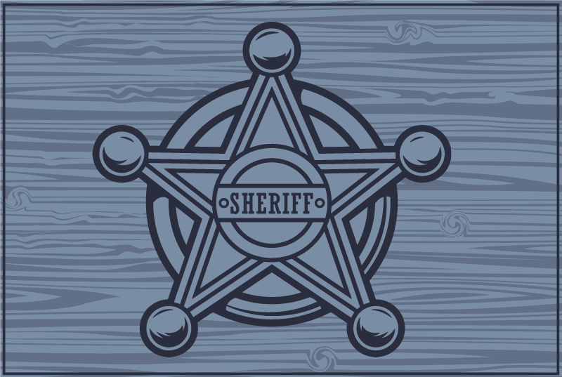Customisable placemat sheriff star badge - TenStickers