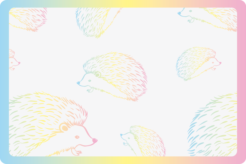 Children placemat colorful hedgehog design - TenStickers