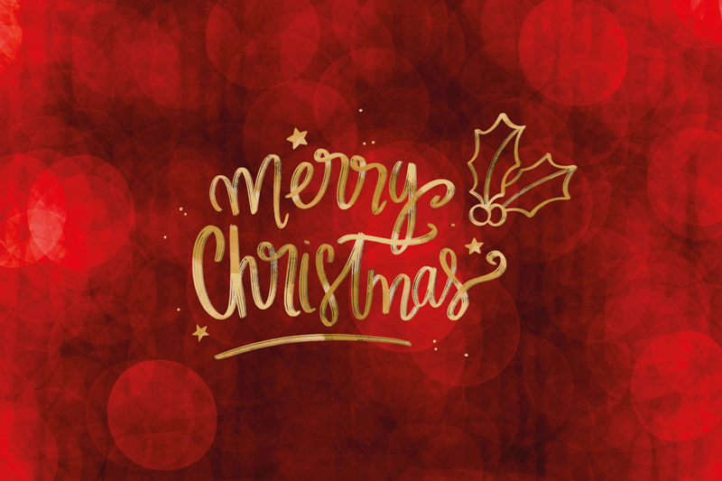 Merry Christmas in red Christmas placemats - TenStickers