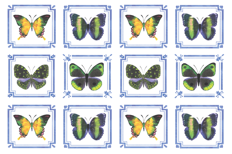 Original placemat butterfly patterned design - TenStickers