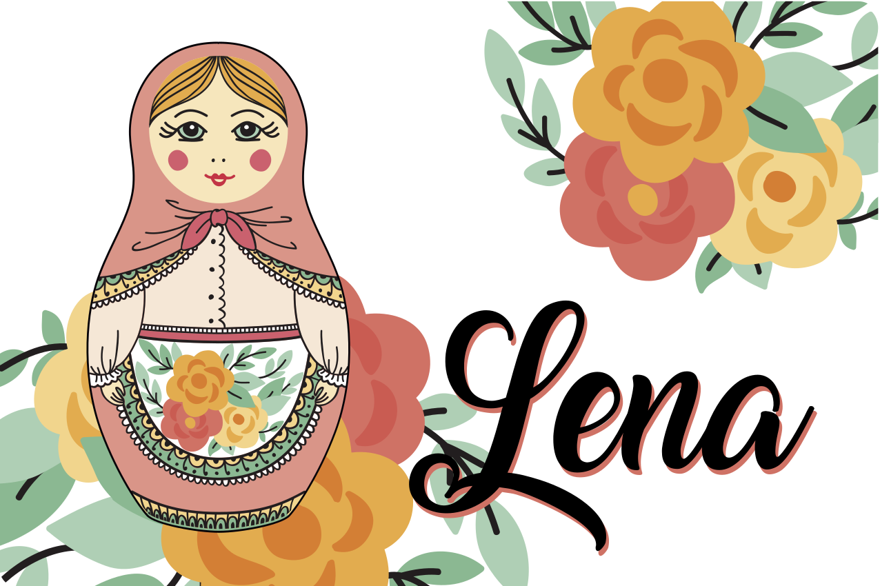 Customisable placemat with matryoshka doll design - TenStickers