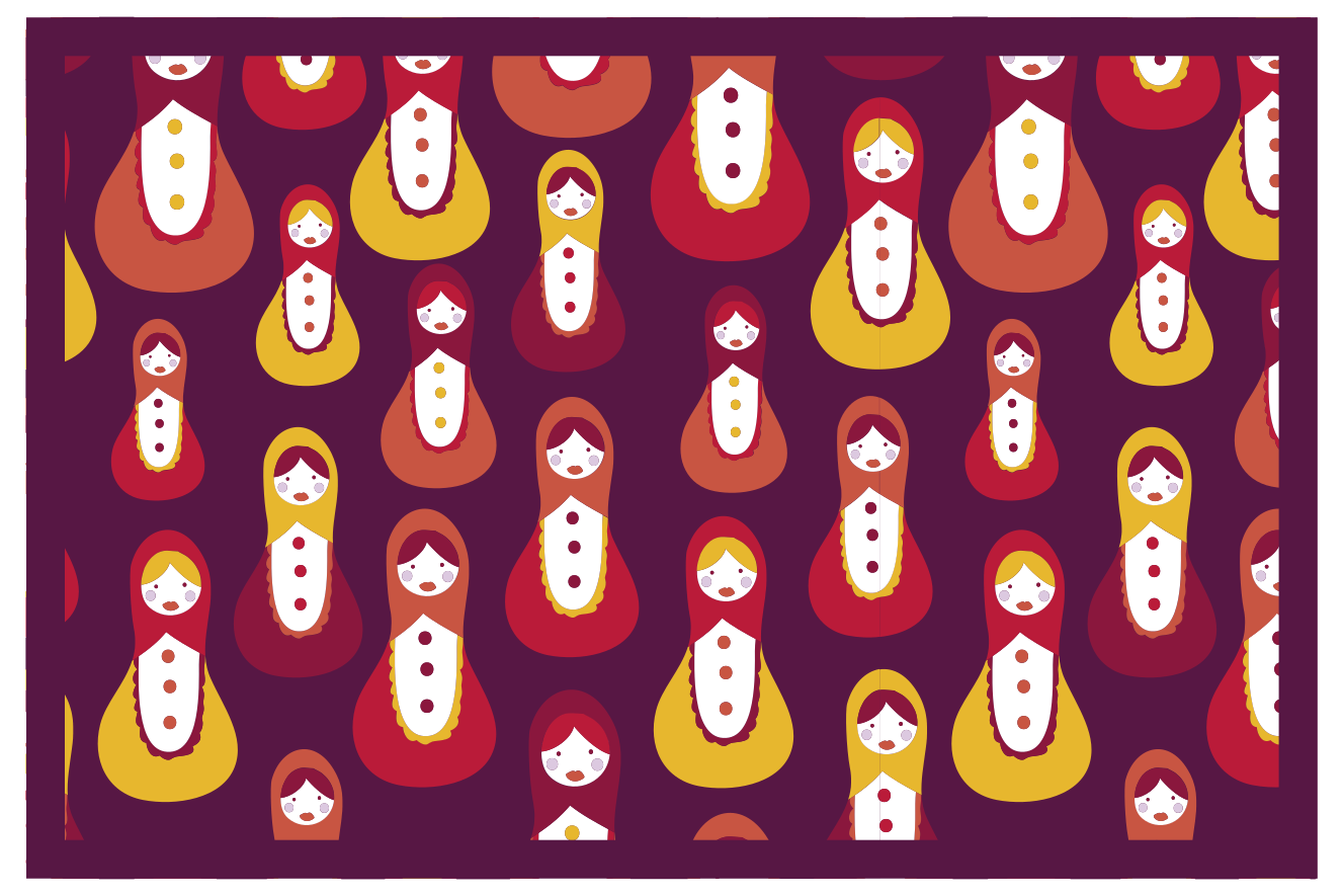 Original placemat with colorful matryoshka design - TenStickers