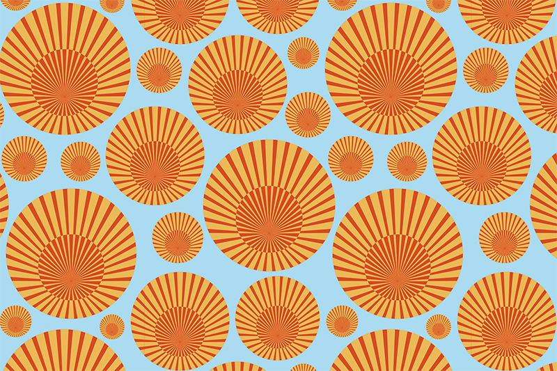 70's stripes sun retro placemats - TenStickers