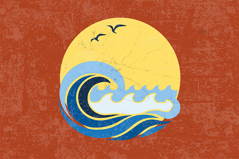 Original placemat sunset wave design - TenStickers