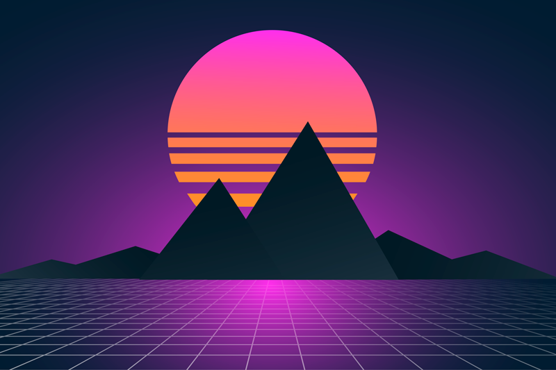 Modern placemat geometric twilight landscape - TenStickers