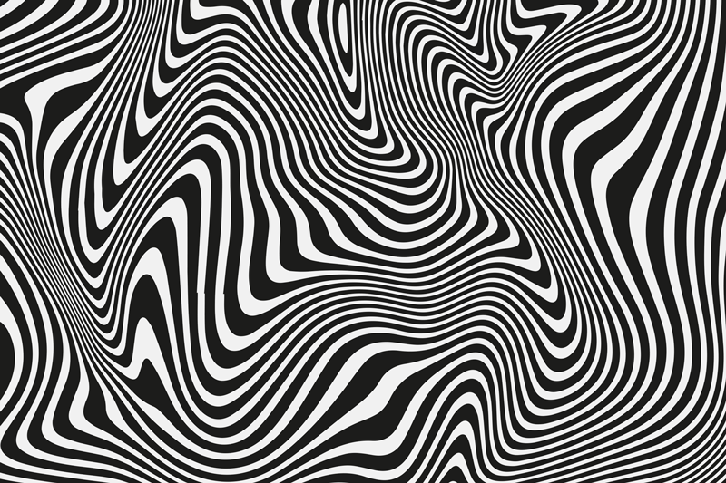 Modern placemat flowing black designs - TenStickers