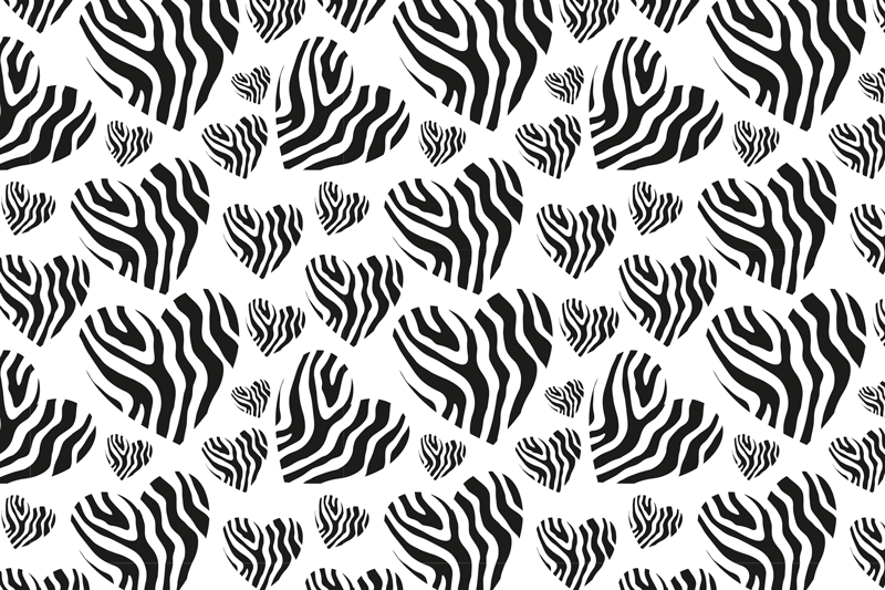Zebra heart pattern placemat - TenStickers