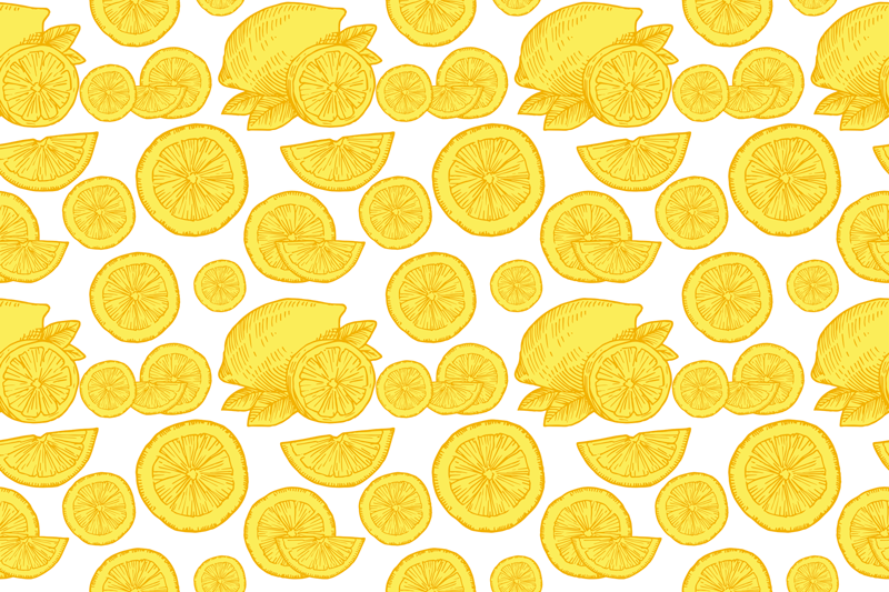 Lemon slice pattern placemat - TenStickers