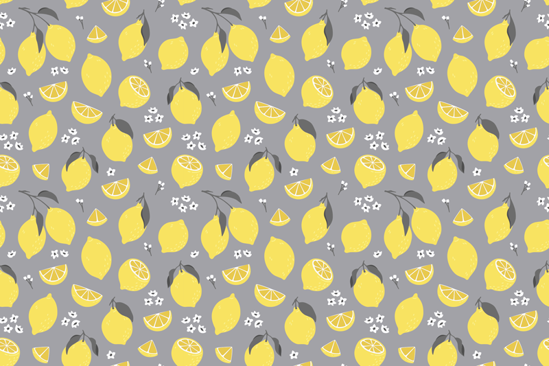 Grey and Yellow Lemon citrus placemats - TenStickers
