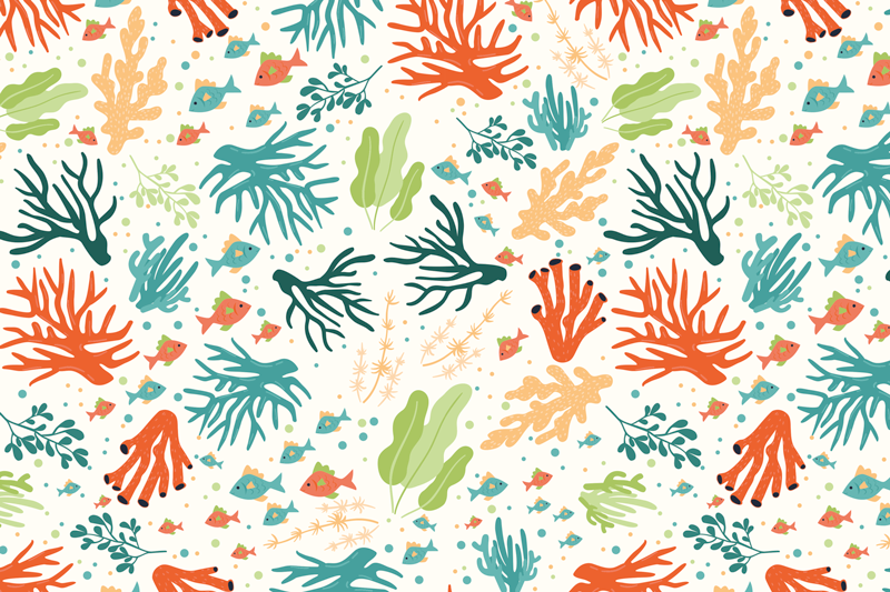 Original placemat vibrant coral design - TenStickers