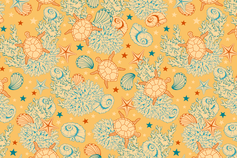 Undersea Life Soft Colours sea life placemats - TenStickers