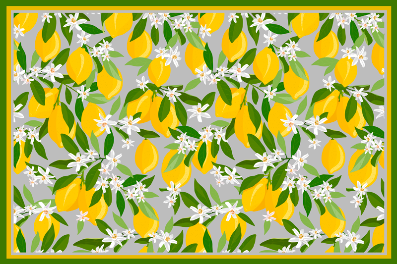 Original placemat lemon floral design - TenStickers