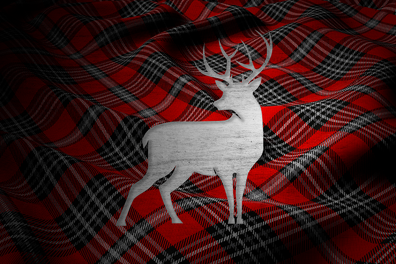 Deer silhouette red and black colors placemats - TenStickers