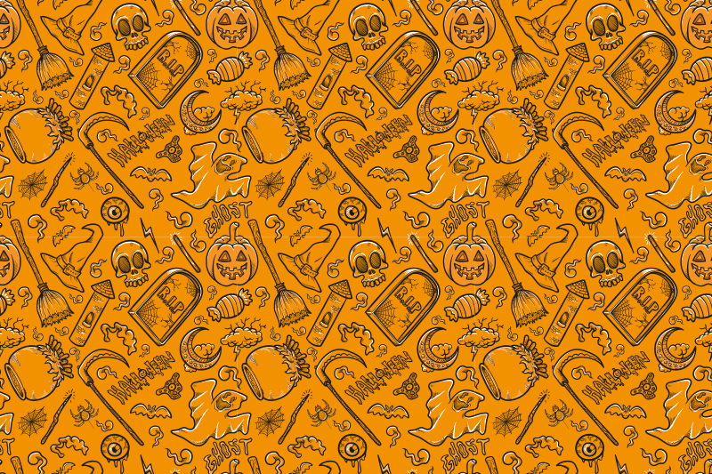Halloween placemat with spooky halloween designs - TenStickers