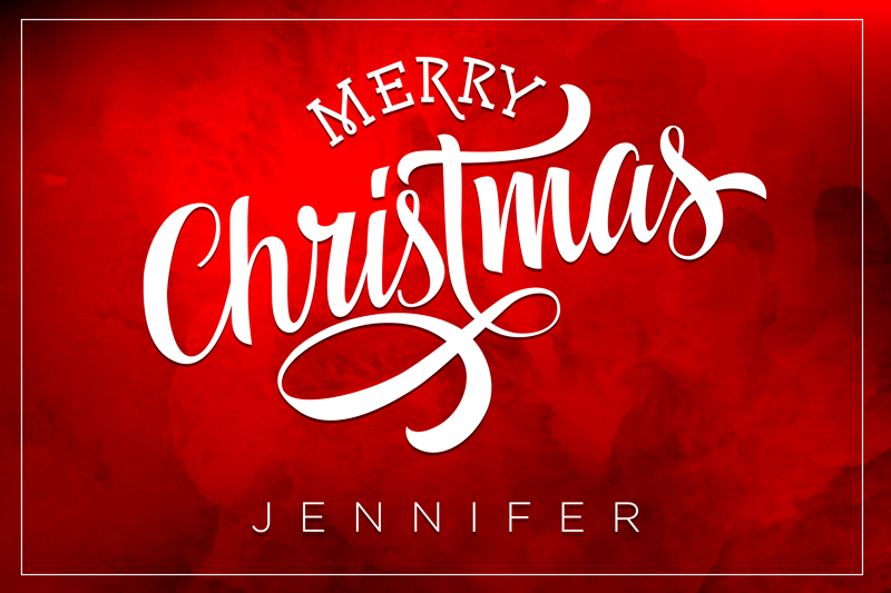 Merry Christmas text red placemats - TenStickers