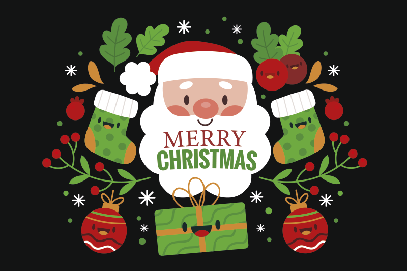 Christmas placemat with joyful santa design - TenStickers