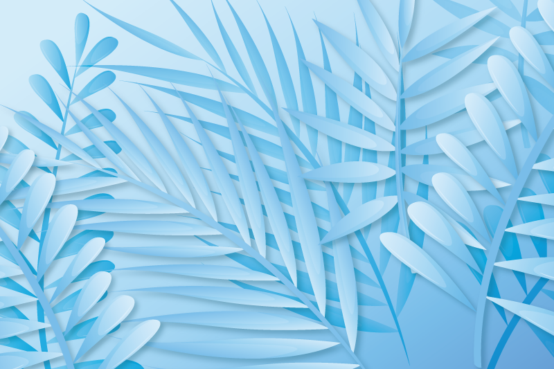 Leafy palm pattern placemat - TenStickers