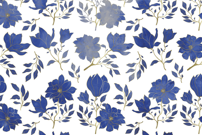 Original placemat floral blue design - TenStickers