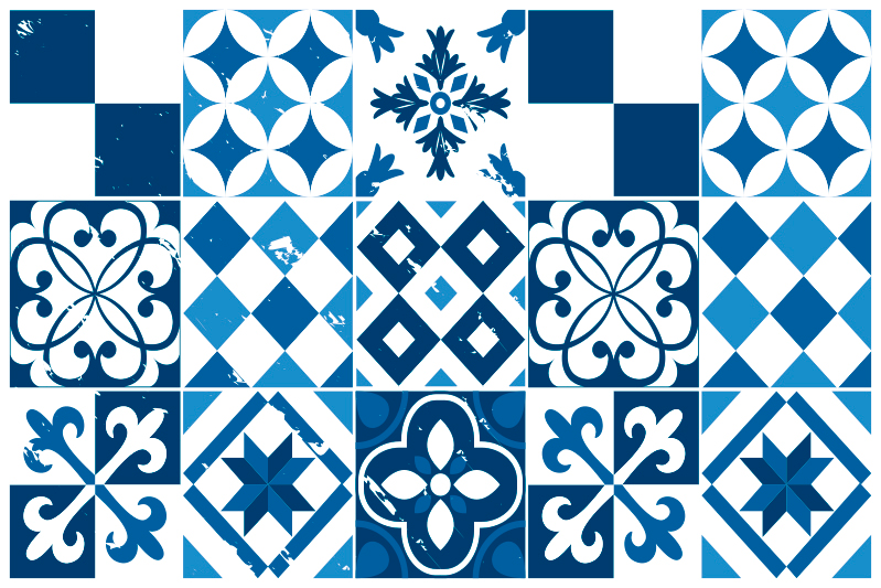 Geometric pattern tiles placemat - TenStickers