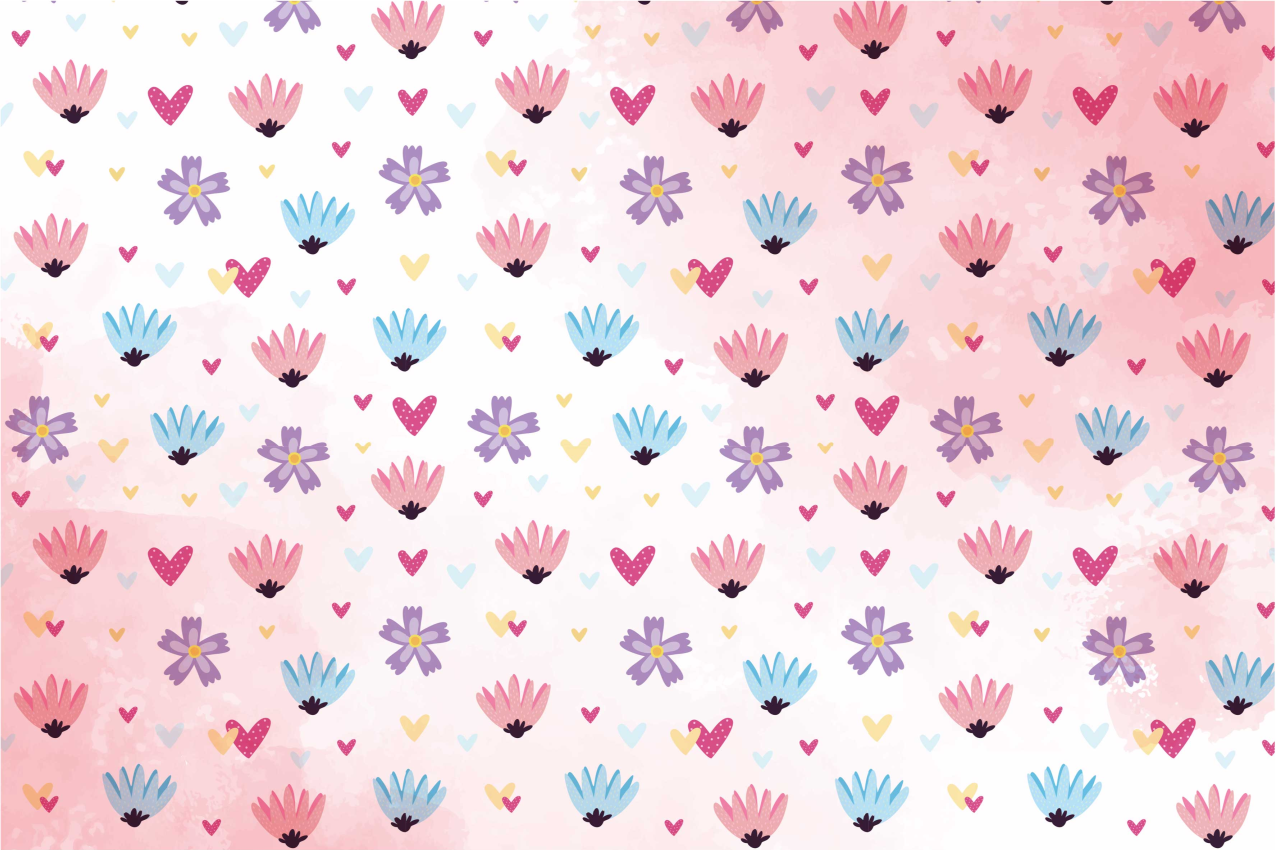 Children placemat with floral heart designs - TenStickers