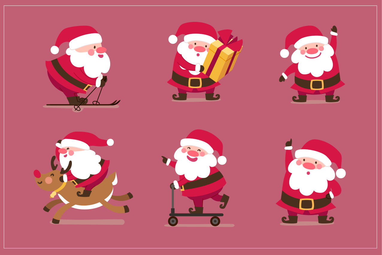 Christmas placemat with santa claus designs - TenStickers
