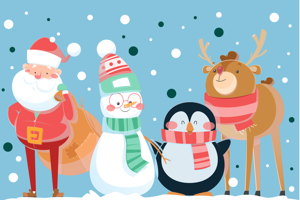 Christmas placemat with jolly santa designs - TenStickers