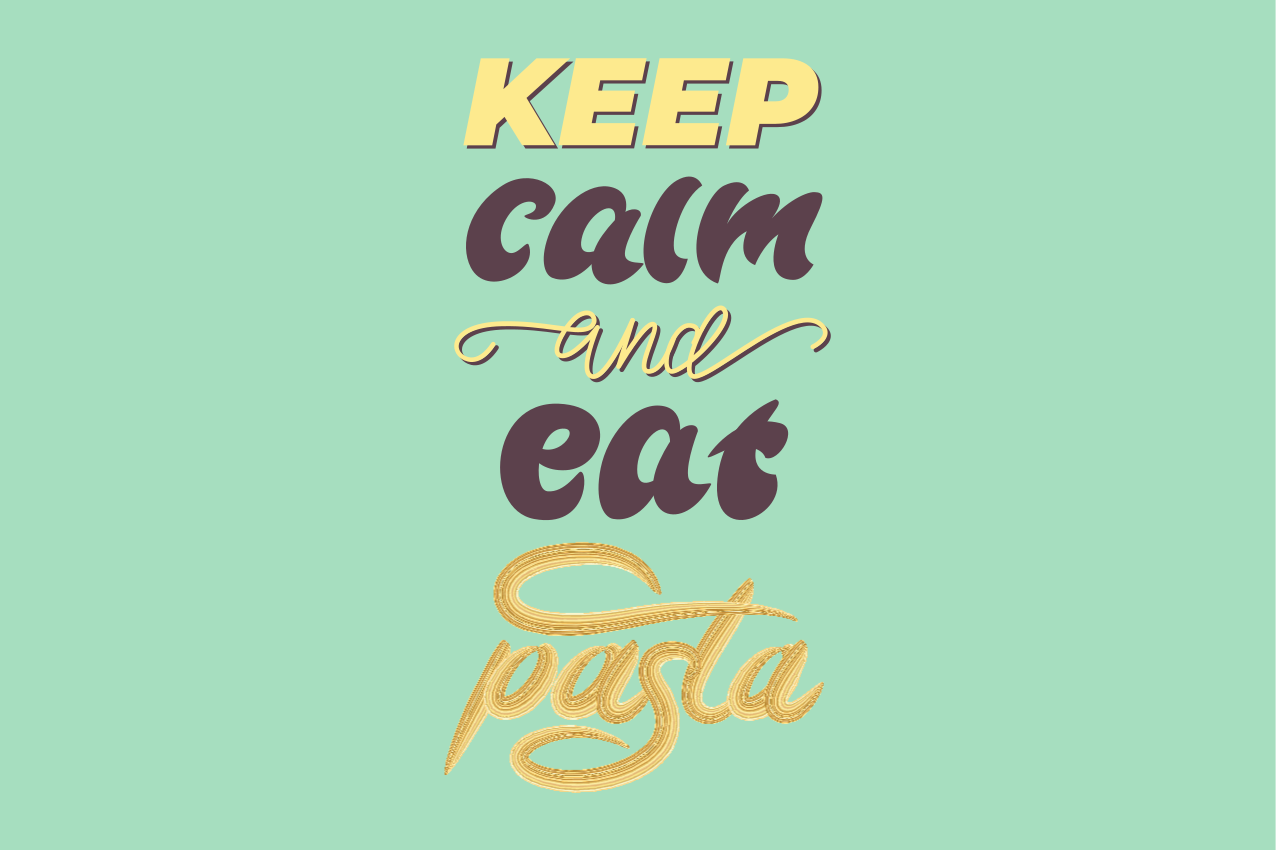 Placemat with quote keep calm eat pasta - TenStickers