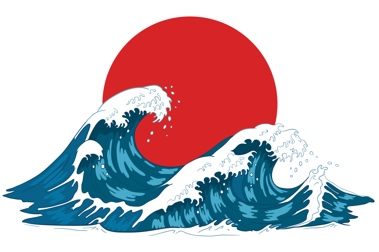 Original placemat waves and rising sun design - TenStickers