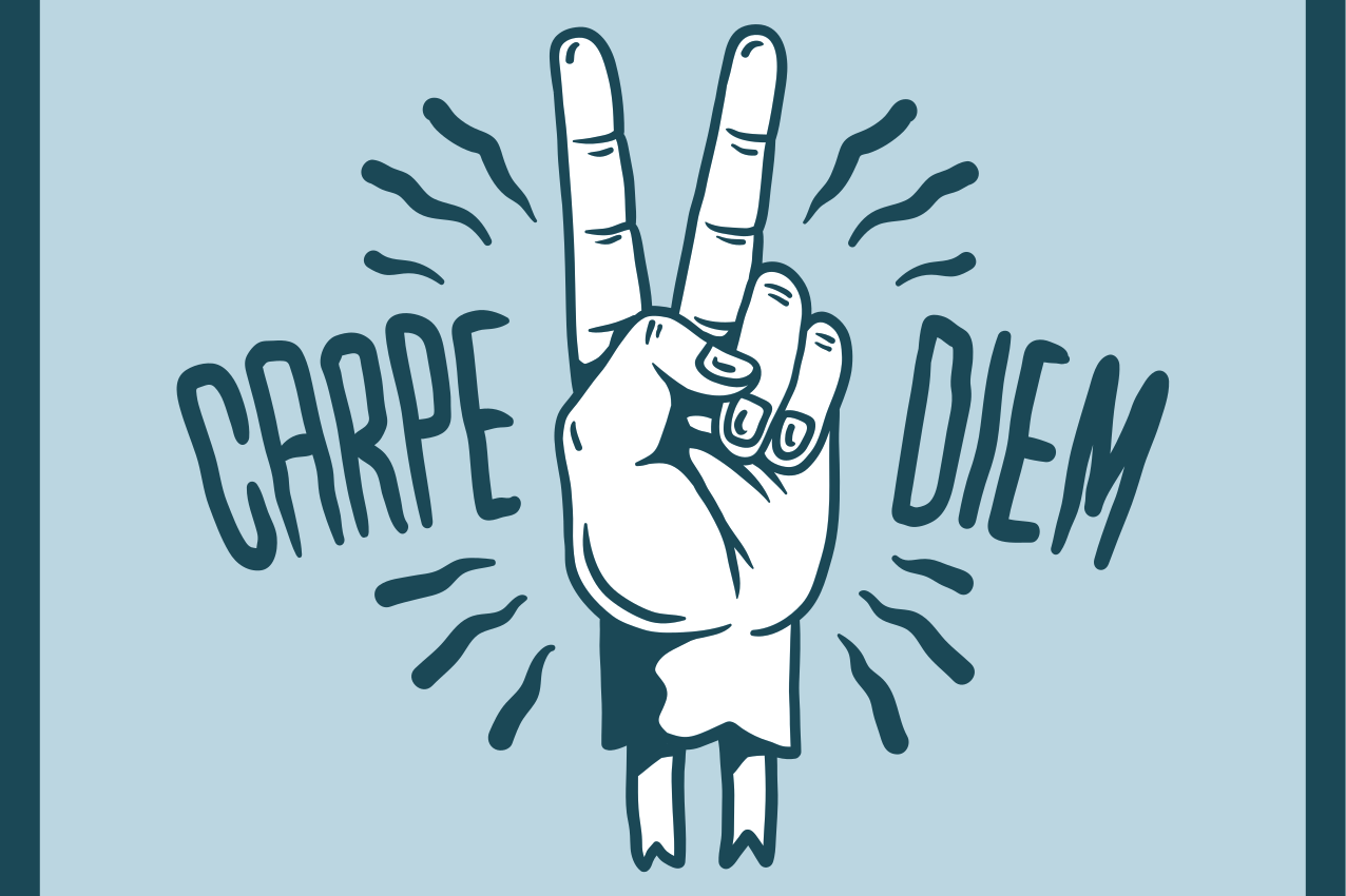 Cool retro motivational carpe diem placemats - TenStickers