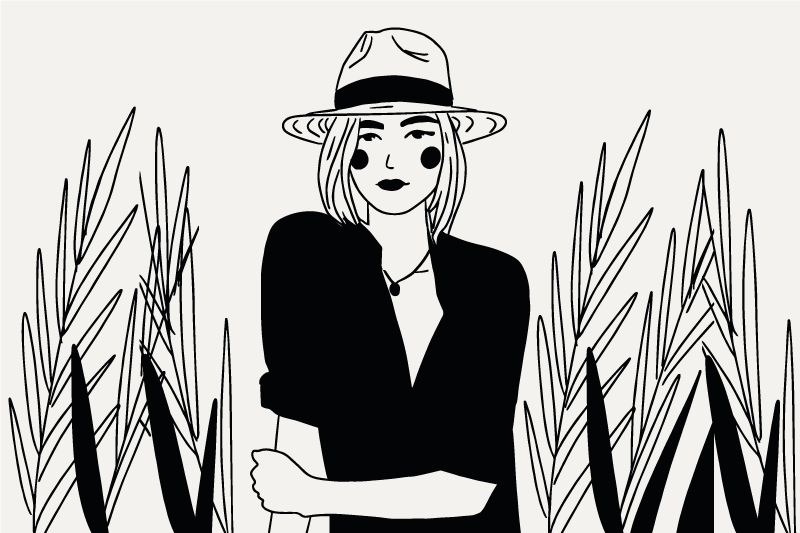 Original placemat stylish woman illustration - TenStickers