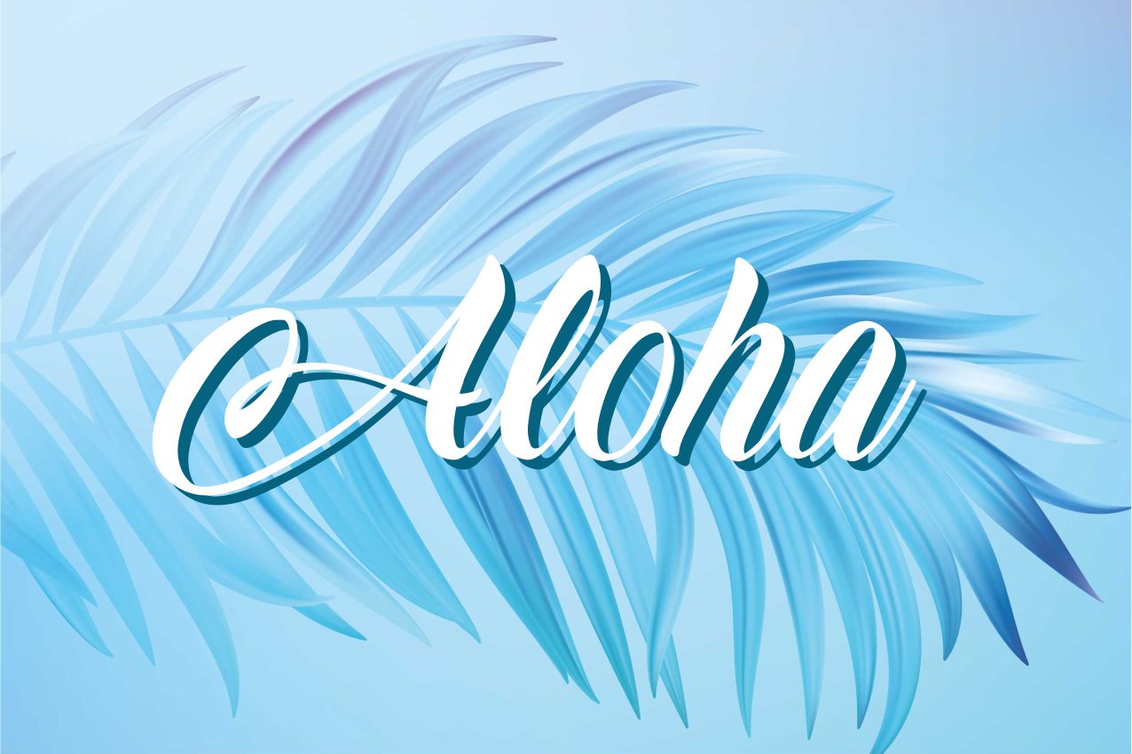 Placemat with quote aloha palm leaves design - TenStickers