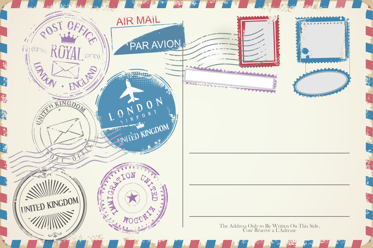 Placemat with quote travel stamp collection - TenStickers