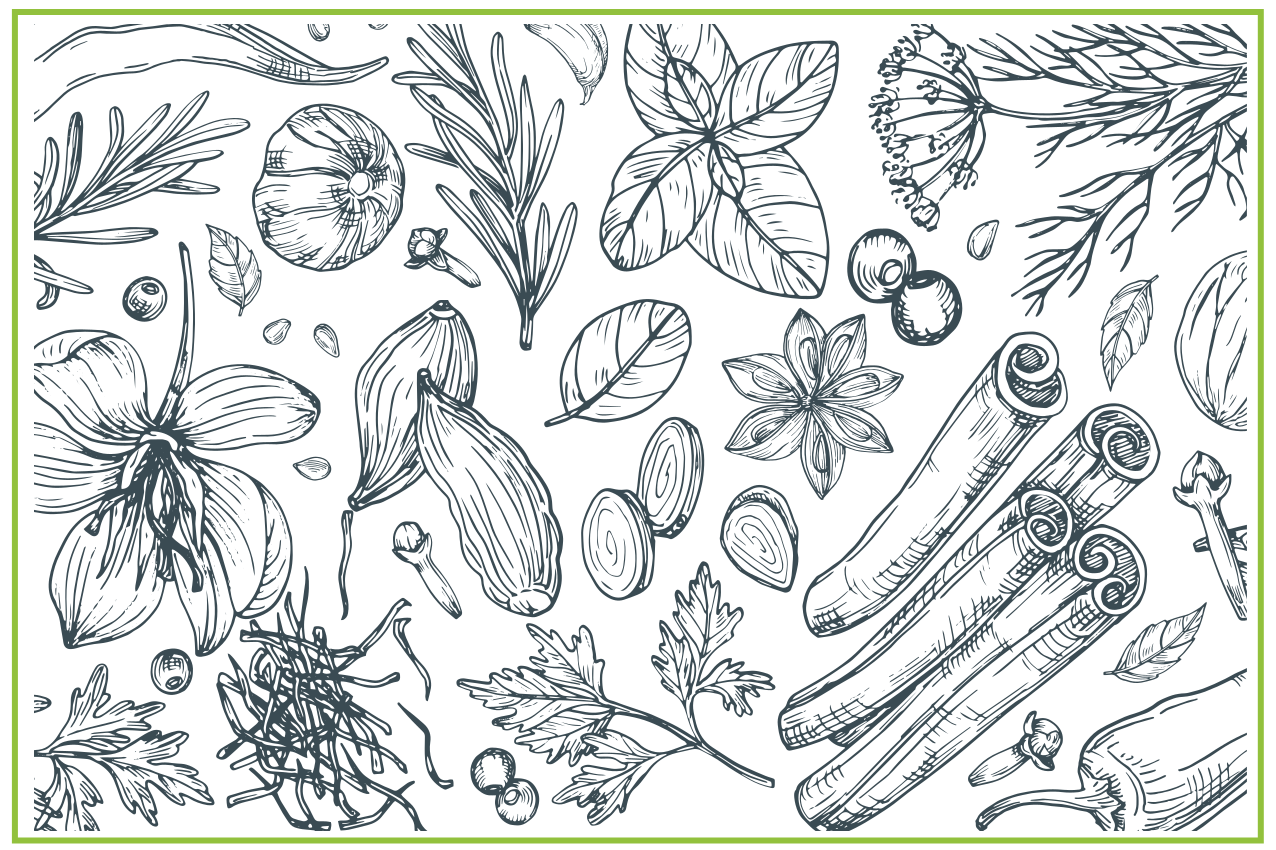 Herb pattern background placemat - TenStickers