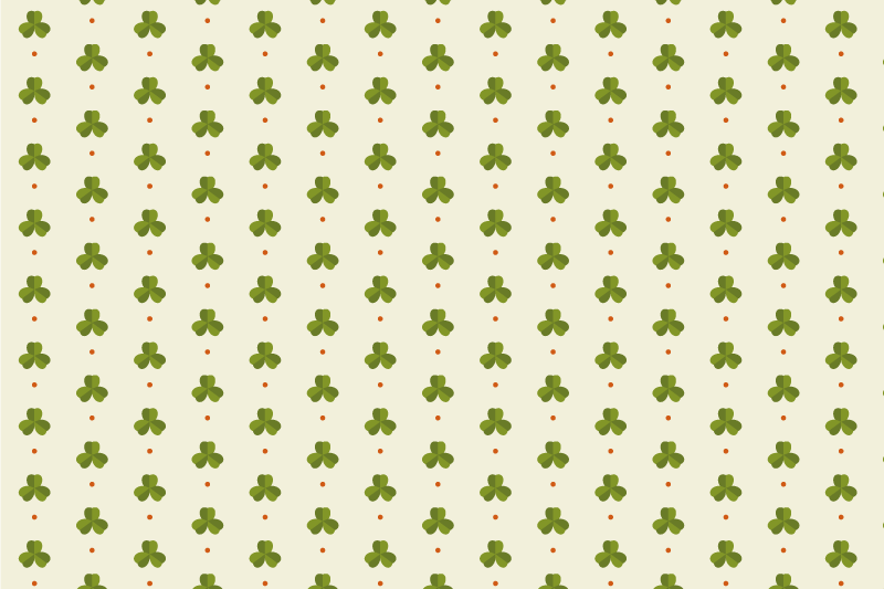 Green shamrocks with orange dots Vinyl placemat - TenStickers